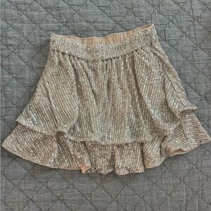 Abercrombie Kids Glittery Gold Mini Skirt